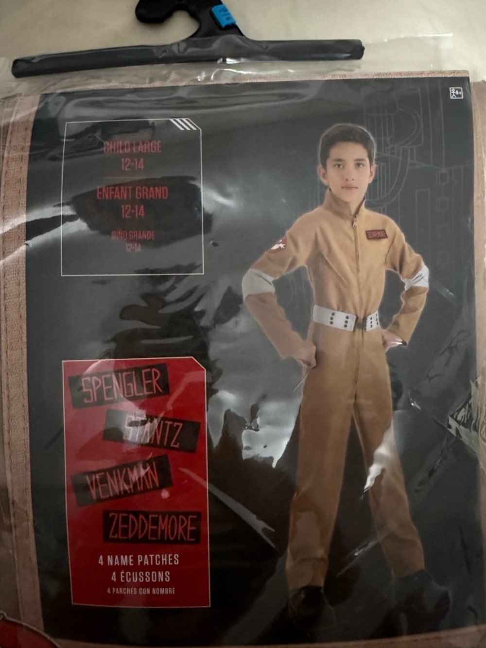 Kids Ghostbuster-Style Tan Jumpsuit Costume with Name Patches BRAND NEW UNOPENED